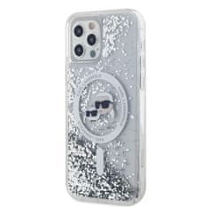 Karl Lagerfeld  Liquid Glitter Karl and Choupette Heads MagSafe Zadní Kryt pro iPhone 12/12 Pro Transparent