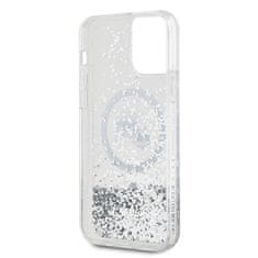 Karl Lagerfeld  Liquid Glitter Karl and Choupette Heads MagSafe Zadní Kryt pro iPhone 12/12 Pro Transparent