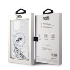 Karl Lagerfeld  Liquid Glitter Karl and Choupette Heads MagSafe Zadní Kryt pro iPhone 12/12 Pro Transparent