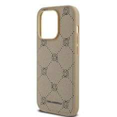 Karl Lagerfeld  PU Karl Heads Pattern Magsafe Zadní Kryt pro iPhone 14 Pro Beige