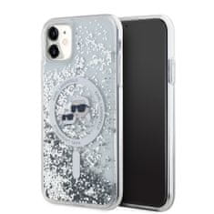 Karl Lagerfeld  Liquid Glitter Karl and Choupette Heads Magsafe Zadní Kryt pro iPhone 11 Transparent