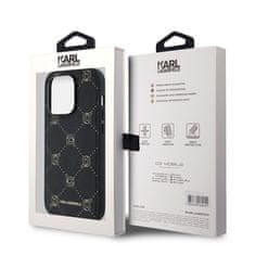 Karl Lagerfeld  PU Karl Heads Pattern Magsafe Zadní Kryt pro iPhone 14 Pro Black