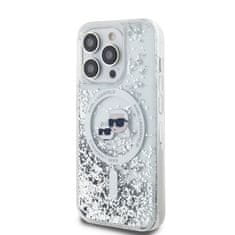 Karl Lagerfeld  Liquid Glitter Karl and Choupette Heads MagSafe Zadní Kryt pro iPhone 13 Transparent