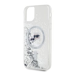 Karl Lagerfeld  Liquid Glitter Karl and Choupette Heads Magsafe Zadní Kryt pro iPhone 11 Transparent