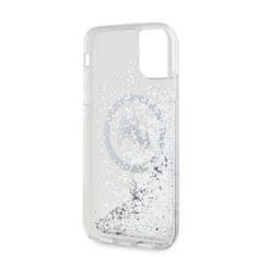 Karl Lagerfeld  Liquid Glitter Karl and Choupette Heads Magsafe Zadní Kryt pro iPhone 11 Transparent