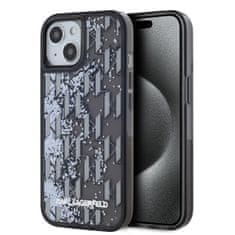 Karl Lagerfeld  Liquid Glitter Monogram Gradient Zadní Kryt pro iPhone 14 Black