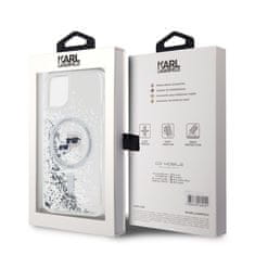 Karl Lagerfeld  Liquid Glitter Karl and Choupette Heads Magsafe Zadní Kryt pro iPhone 11 Transparent