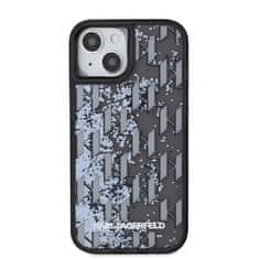 Karl Lagerfeld  Liquid Glitter Monogram Gradient Zadní Kryt pro iPhone 15 Black