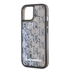 Karl Lagerfeld  Liquid Glitter Monogram Gradient Zadní Kryt pro iPhone 15 Black