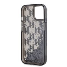 Karl Lagerfeld  Liquid Glitter Monogram Gradient Zadní Kryt pro iPhone 15 Black