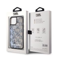 Karl Lagerfeld  Liquid Glitter Monogram Gradient Zadní Kryt pro iPhone 14 Black