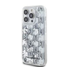 Karl Lagerfeld  Liquid Glitter Monogram Gradient Zadní Kryt pro iPhone 14 Pro White