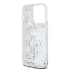 Karl Lagerfeld  Liquid Glitter Monogram Gradient Zadní Kryt pro iPhone 14 Pro White