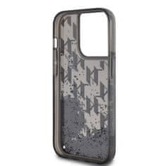 Karl Lagerfeld  Liquid Glitter Monogram Gradient Zadní Kryt pro iPhone 14 Pro Max Black