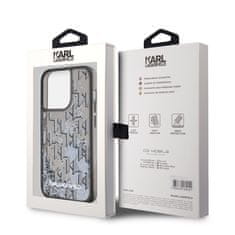 Karl Lagerfeld  Liquid Glitter Monogram Gradient Zadní Kryt pro iPhone 14 Pro Black