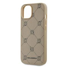 Karl Lagerfeld  PU Karl Heads Pattern Magsafe Zadní Kryt pro iPhone 14 Beige