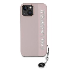 Karl Lagerfeld Zadní kryt PU Saffiano Rhinestone Charm pro iPhone 14 Pink