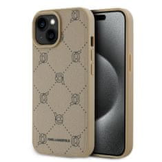 Karl Lagerfeld  PU Karl Heads Pattern Magsafe Zadní Kryt pro iPhone 15 Beige