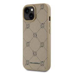 Karl Lagerfeld  PU Karl Heads Pattern Magsafe Zadní Kryt pro iPhone 15 Beige