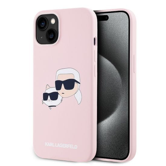 Karl Lagerfeld  Liquid Silicone Double Heads Magsafe Zadní Kryt pro iPhone 14 Pink