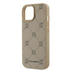 Karl Lagerfeld  PU Karl Heads Pattern Magsafe Zadní Kryt pro iPhone 15 Beige