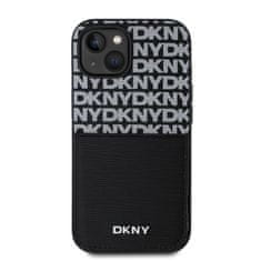 DKNY Zadní Kryt PU Leather Repeat Pattern Card Pocket pro iPhone 14 černý