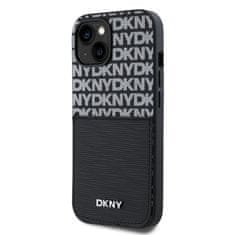 DKNY Zadní Kryt PU Leather Repeat Pattern Card Pocket pro iPhone 14 černý