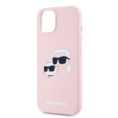 Karl Lagerfeld  Liquid Silicone Double Heads Magsafe Zadní Kryt pro iPhone 14 Pink