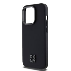 DKNY Zadní Kryt PU Leather Stack Logo Magsafe pro iPhone 14 Pro Black