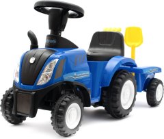Baby Mix Dětské odrážedlo traktor s vlečkou a nářadím Baby Mix New Holland modrý