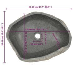 Vidaxl Umyvadlo říční kámen oválné (45–53) x (34–41) cm