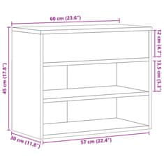 Vidaxl Lavice s botníkem dub sonoma 60 x 30 x 45 cm kompozitní dřevo