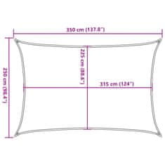 Vidaxl Plachta proti slunci 160 g/m² antracitová 2,5 x 3,5 m HDPE