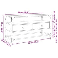 Vidaxl TV skříňka se skleněnou deskou dub sonoma 98x35x51 cm kompozit