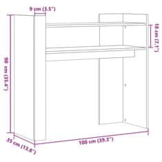 Vidaxl Konzolový stolek betonově šedý 100 x 35 x 90 cm dřevotříska