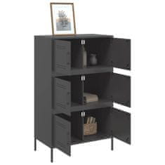 Vidaxl Skříň highboard černá 68 x 39 x 113 cm ocel