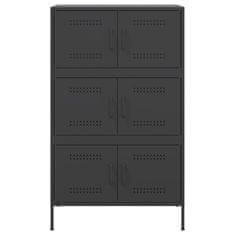 Vidaxl Skříň highboard černá 68 x 39 x 113 cm ocel