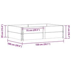 Vidaxl Paletové nástavce 2 ks černé 150 x 100 cm masivní borové dřevo