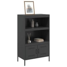 Vidaxl Skříň highboard černá 68 x 39 x 113 cm ocel