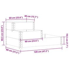 Petromila 3patrový vyvýšený záhon 120 x 80 cm masivní borové dřevo