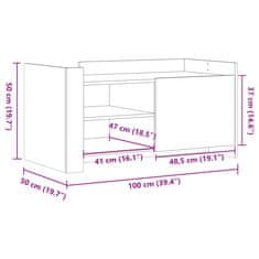 Vidaxl Konferenční stolek kouřový dub 100x50x50 cm kompozitní dřevo