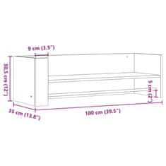 Vidaxl Nástěnná police kouřový dub 100 x 35 x 30,5 cm kompozitní dřevo