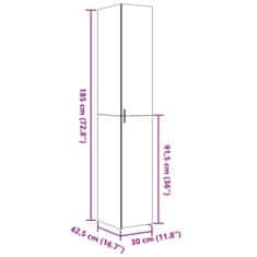 Vidaxl Skříň highboard šedá sonoma 30 x 42,5 x 185 cm kompozitní dřevo