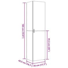 Vidaxl Skříň highboard šedá sonoma 45 x 42,5 x 185 cm kompozitní dřevo