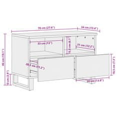 Vidaxl TV skříňka 70 x 34 x 46 cm masivní akáciové dřevo