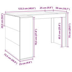 Vidaxl Kancelářský stůl betonově šedý 123,5x73,5x75cm kompozitní dřevo