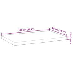 Vidaxl Deska psacího stolu neošetřená 100 x 50 x 4 cm masivní akácie