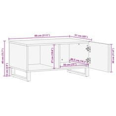 Vidaxl Konferenční stolek hnědý 80x51x40 cm masivní mangovníkové dřevo