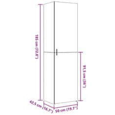 Vidaxl Skříň highboard hnědý dub 50 x 42,5 x 185 cm kompozitní dřevo