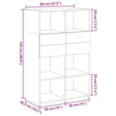 Vidaxl Skříň highboard šedá sonoma 80 x 42,5 x 124 cm kompozitní dřevo